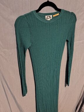 Future Collective With Jenny K. Lopez Teal Ribbed Long Sleeve Dress XXS